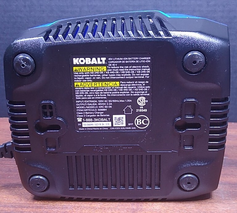 KOBALT 40v Max Lithium Ion Battery Charger KRC 6006 40 Volt Charger eBay