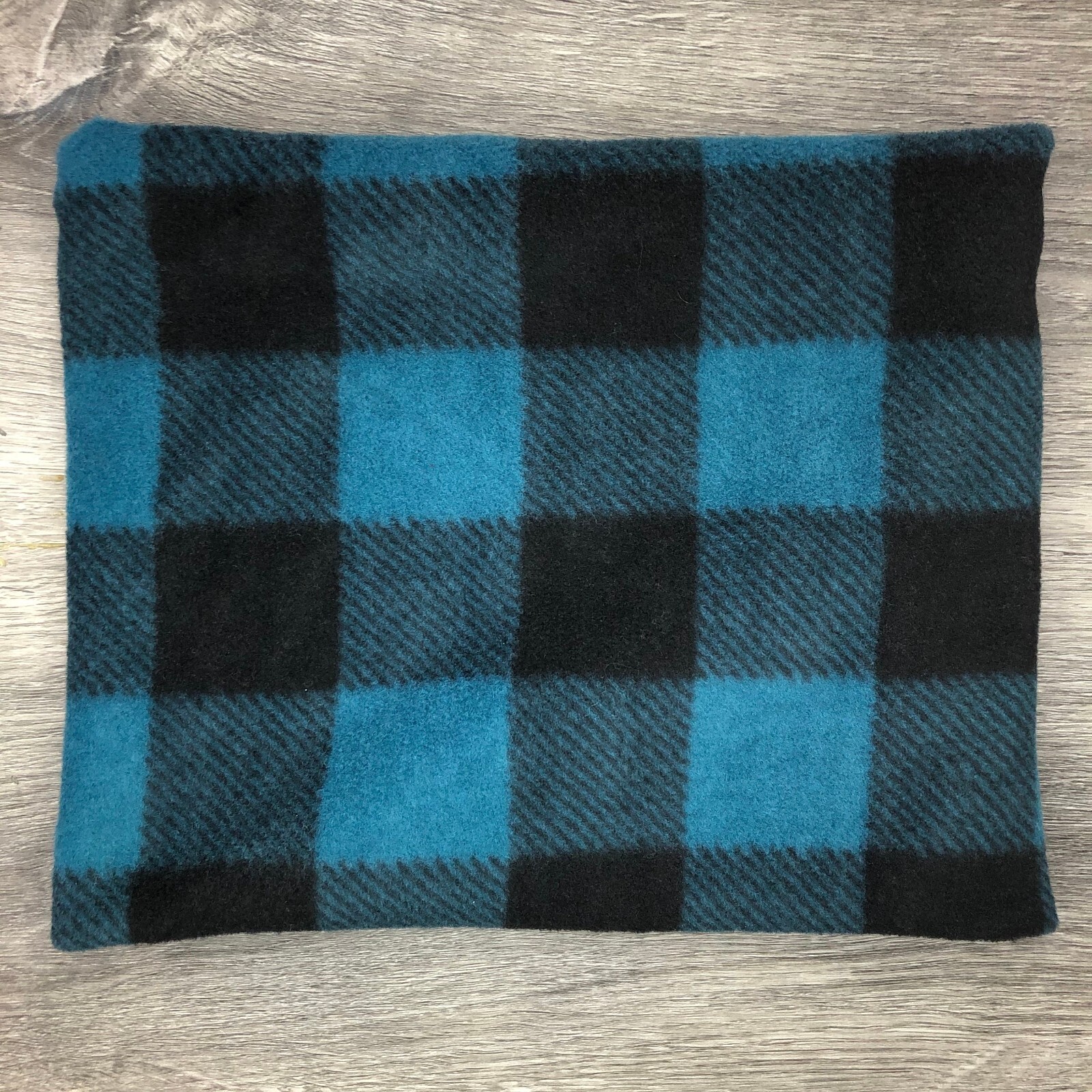 Teal deep blue black buffalo fleece gaiter neck warmer scarf tube cowl-image