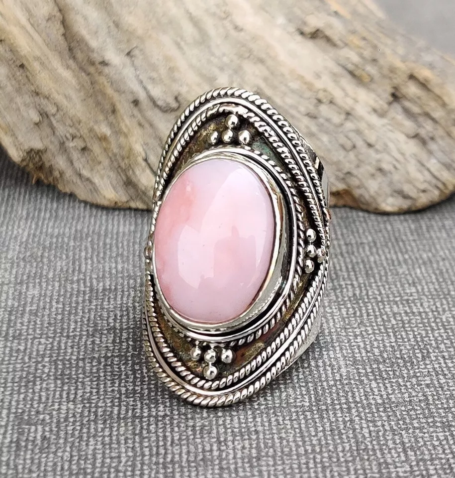 SILVER925 PINK STONE DESIGN RING/シルバーリング 925 Sterling Silver Pink Rhinestone Fashion Wedding