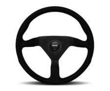 Momo Montecarlo 350mm Suede Steering Wheel Black With Black Stitching Racing