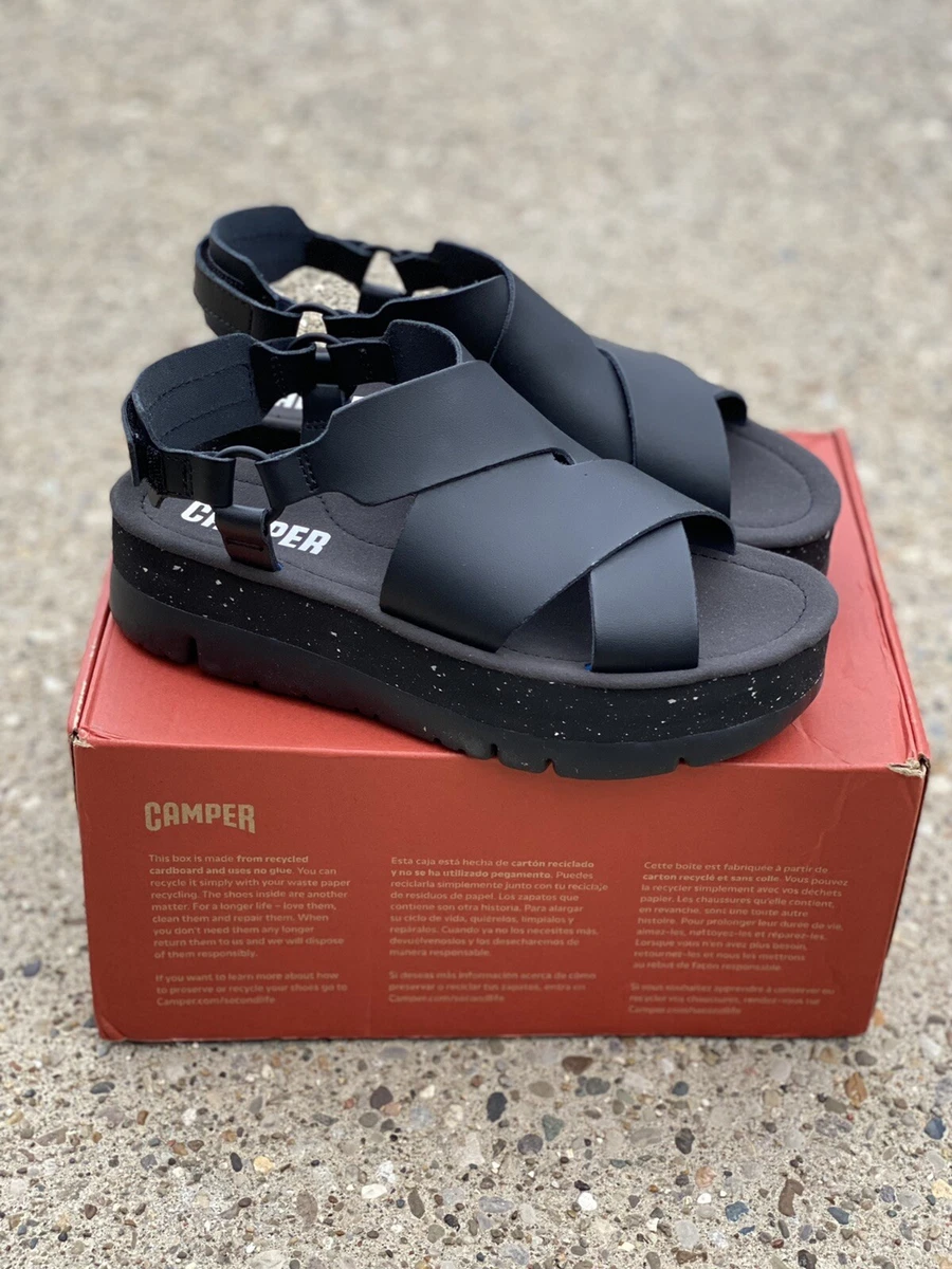 Camper Oruga Up Platform Sandal Women s Size 7 EU 37 Black K201399