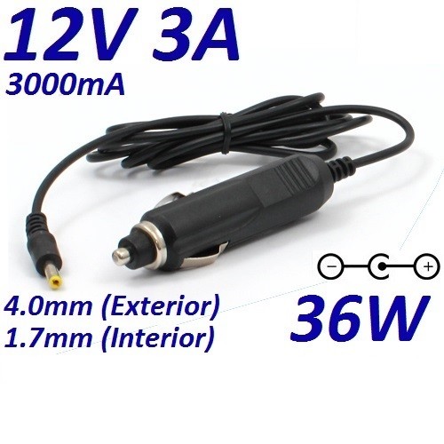 Cargador Coche Mechero 12V 3A 3000mA 4.0mm 36W DVD Portatil Tablet PSU CAR | eBay