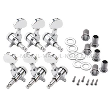 Guitar Tuning Pegs Tuner Machine Heads 3L3R Locking Half-Round Chrome w/thread