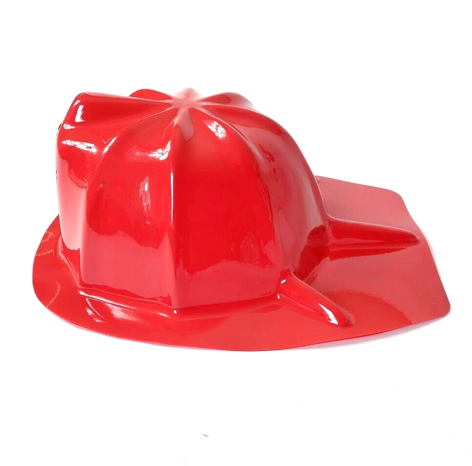 Cotiny Casco de Bombero Rojo Plástico Paquete de 12 Disfraz de Fiesta para Niños Sombrero de Bombero Foto 3 de 4