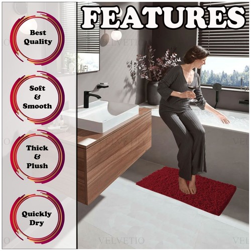 MEMORY LOOP BATH MAT SET PEDESTAL NON SLIP SUPER SOFT TOILET BATHROOM RUG 2PC - Picture 113 of 341
