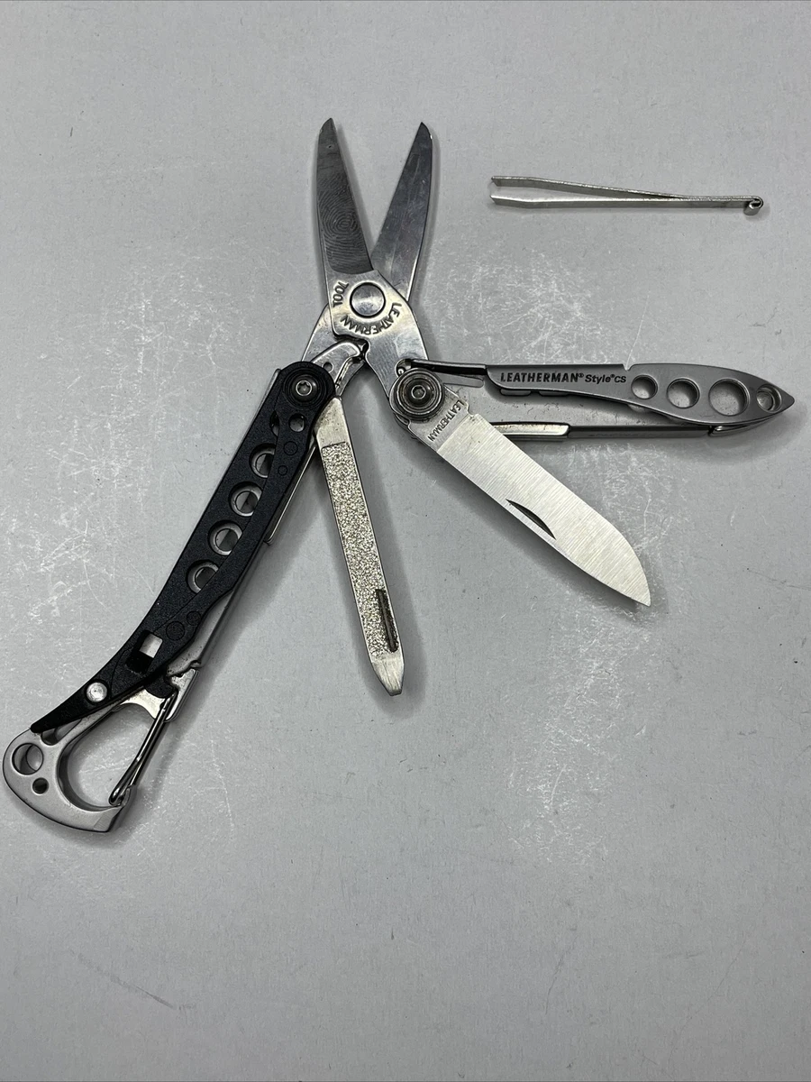 Leatherman Style CS MultiTool Scissors Knife Opener Tweezers File