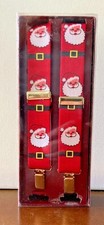 Vintage Santa Claus Christmas Suspenders Brass Clips CAS W Germany NOS NEW
