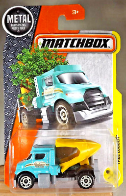 2016 Matchbox 31/125 Construction TREE LUGGER Aqua-Yellow w/Gray OpenDotDash Sp