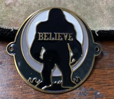 Cutout Black And Gray Believe Sasquatch Hiking Staff Stick Medallion NEW