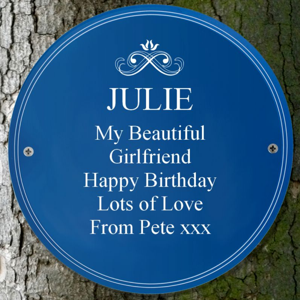 PERSONALISED Custom Wall Sign Blue Plaque Birthday Novelty Gift Idea