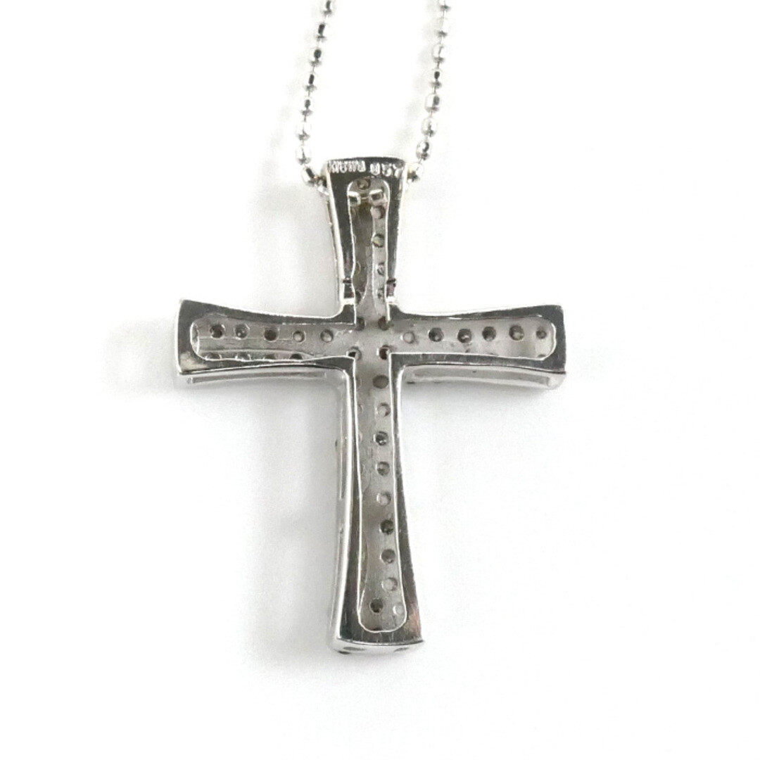 K18WG white gold cross diamond necklace 0.57ct 3.7g 40cm K18WG white gold cross diamond necklace 0.57ct 3.7g 40cm
