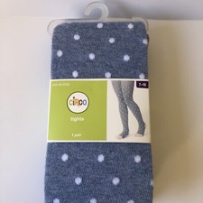 Circo Girls' Polkadot Chambray Footed Tights Size 7-10