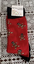 Macys Alfani Spectrum Gingerbread Man Crew Socks Red Mens 10 to 13 Brand New