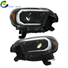Right+Left Headlights For Toyota Tacoma 2012 2013 2014 2015 Halogen w/ LED DRL