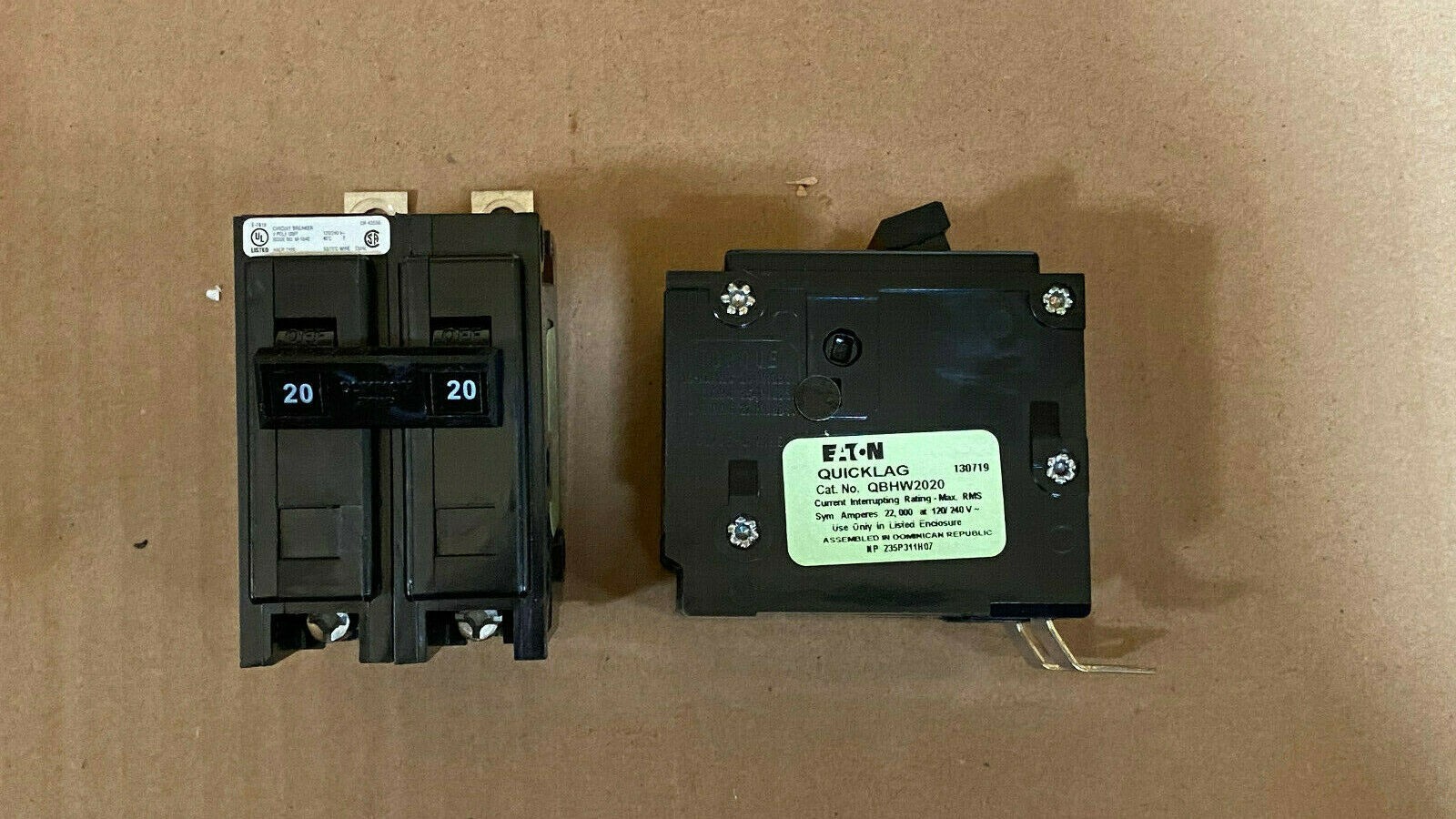 Qbhw2020 New Eaton Cutler Hammer QBHW QBHW2020 2 Pole 20 Amp 240v Circuit ...