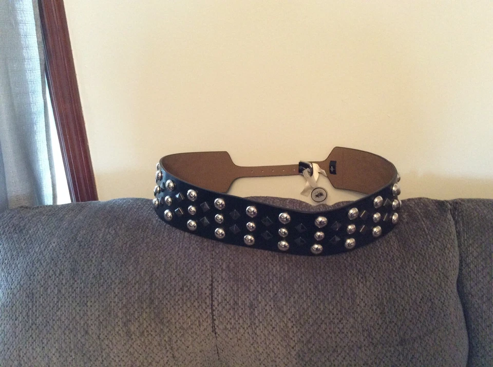 45” Belt With Spikes Black Goth/biker New Never Worn. - Image 2 of 3