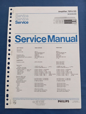 PHILIPS 70FA153 SERVICE MANUAL ORIGINAL Audio Verstärker SCHEMARIO REPAIR !