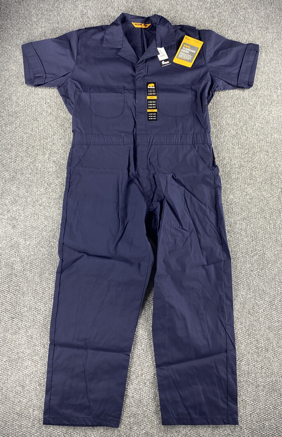 Berne Workwear Mens Poplin Short Sleeve Coveralls Blue Size XL Short | eBay