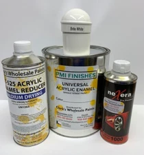 Brite White Gallon Kit Single Stage ACRYLIC ENAMEL Car Auto Paint Kit  