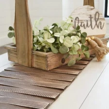 Wooden Table RunnerNatural Durable Wood Table Runner25 x 12 InchesCoffee Tabl...