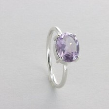 Faceted Oval AMETHYST Ring Multiple Sizes Natural Stone 925 STERLING SILVER 38e
