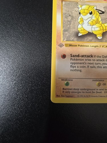 Pokemon Tcg Sandshrew 062/102 Base Set Regular 1st Edition Gray Stamp NM - Picture 2 of 3