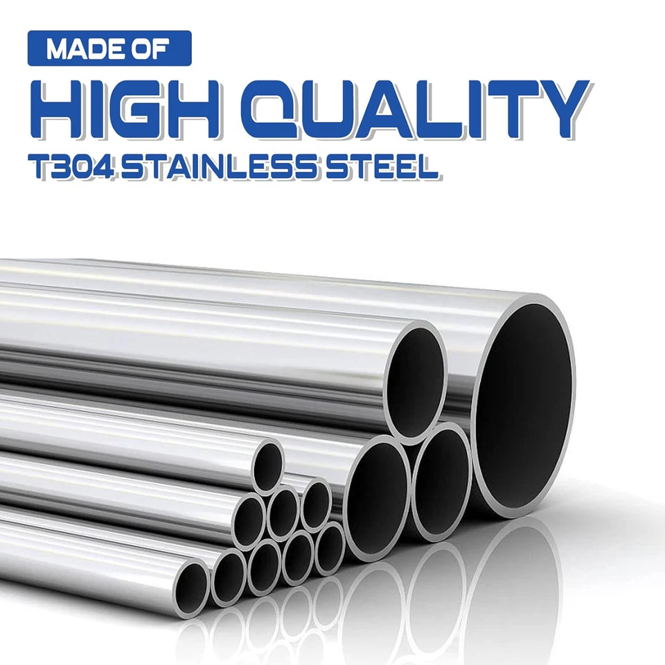 Tubo de escape recto de acero inoxidable T-304 de 4 pulgadas 102 mm tubo de tubo 40" Foto 3 de 4