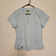 Crocs Size S Light Blue Scrub Top w/ 3 Pockets and Pen Holders