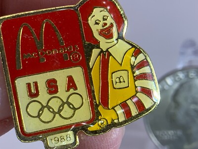 Olympic Memorabilia McDonalds 1988 Korea Seoul Vintage Tack Pin T-750