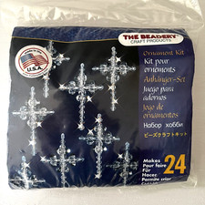 The Beadery Crystal Crosses Beaded Ornaments Kit Christmas Holiday USA 5536