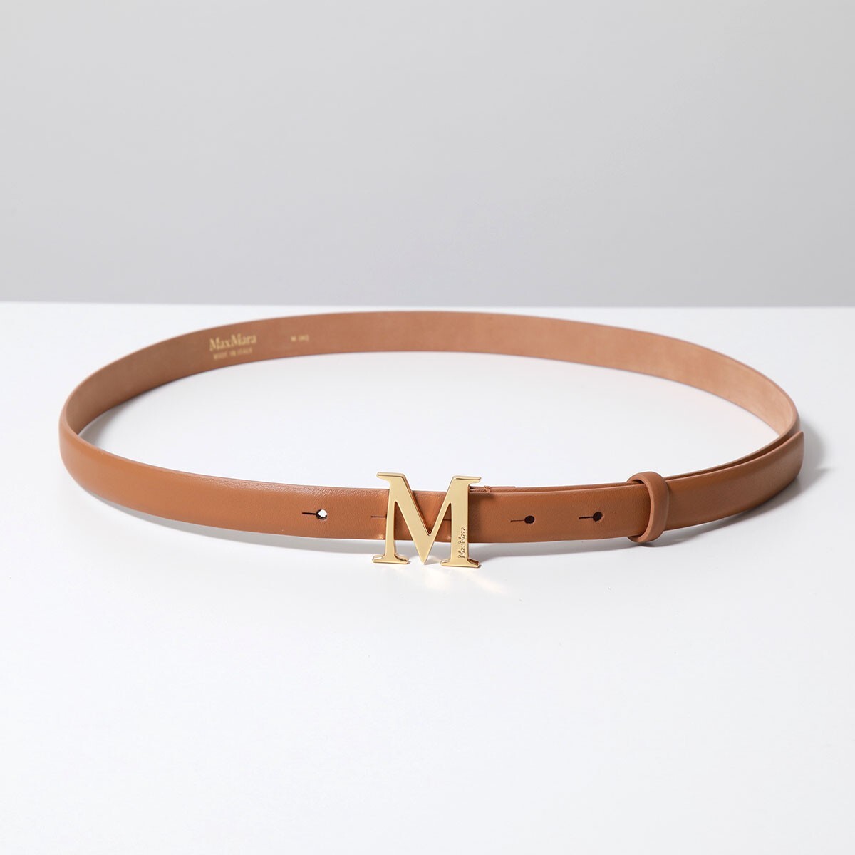 MAX MARA Narrow Belt MCLASSIC20 Women's Leather M Logo 2