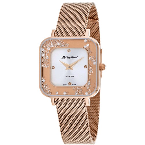 Mathey Tissot Women's Watch Gemina Diamond Silver Dial Rose Gold Case D984SPI