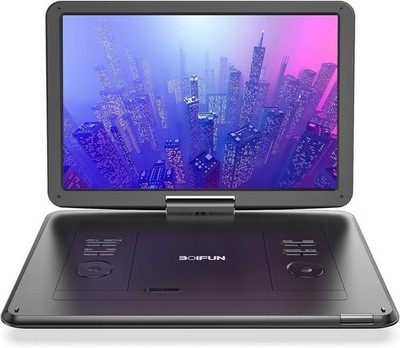 Boifun Portable DVD Player with 15.6'' Large Swivel Screen, Rechargeable Battery