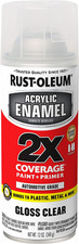 Rust-Oleum 271913 Acrylic Enamel 2X Spray Paint, 12 Oz, Gloss Clear
