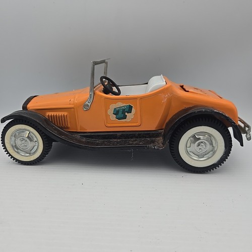 Vintage Nylint Toys orange Model T Roadster 10" HOT ROD Pressed Steel 1960's - Bild 5 von 7