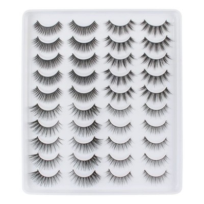 Natürliche kurze weiche 3D falsche Wimpern 20 Paar wiederverwendbar von Hand