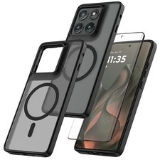 Magnetic for Motorola Edge 5G 2025 Case with Tempered Glass Screen Protector Mat