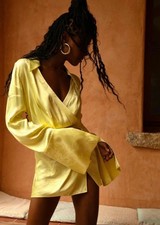 Rat & Boa Paloma Yellow Mini Dress Size S