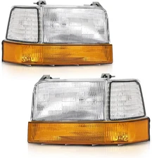 Headlight Assembly Set Fit Ford Bronco F150 F250 F350 1992-1997 Corner Signal
