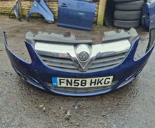 VAUXHALL CORSA D 2008 COMPLETE FRONT BUMPER & GRILLE BLUE Z21B