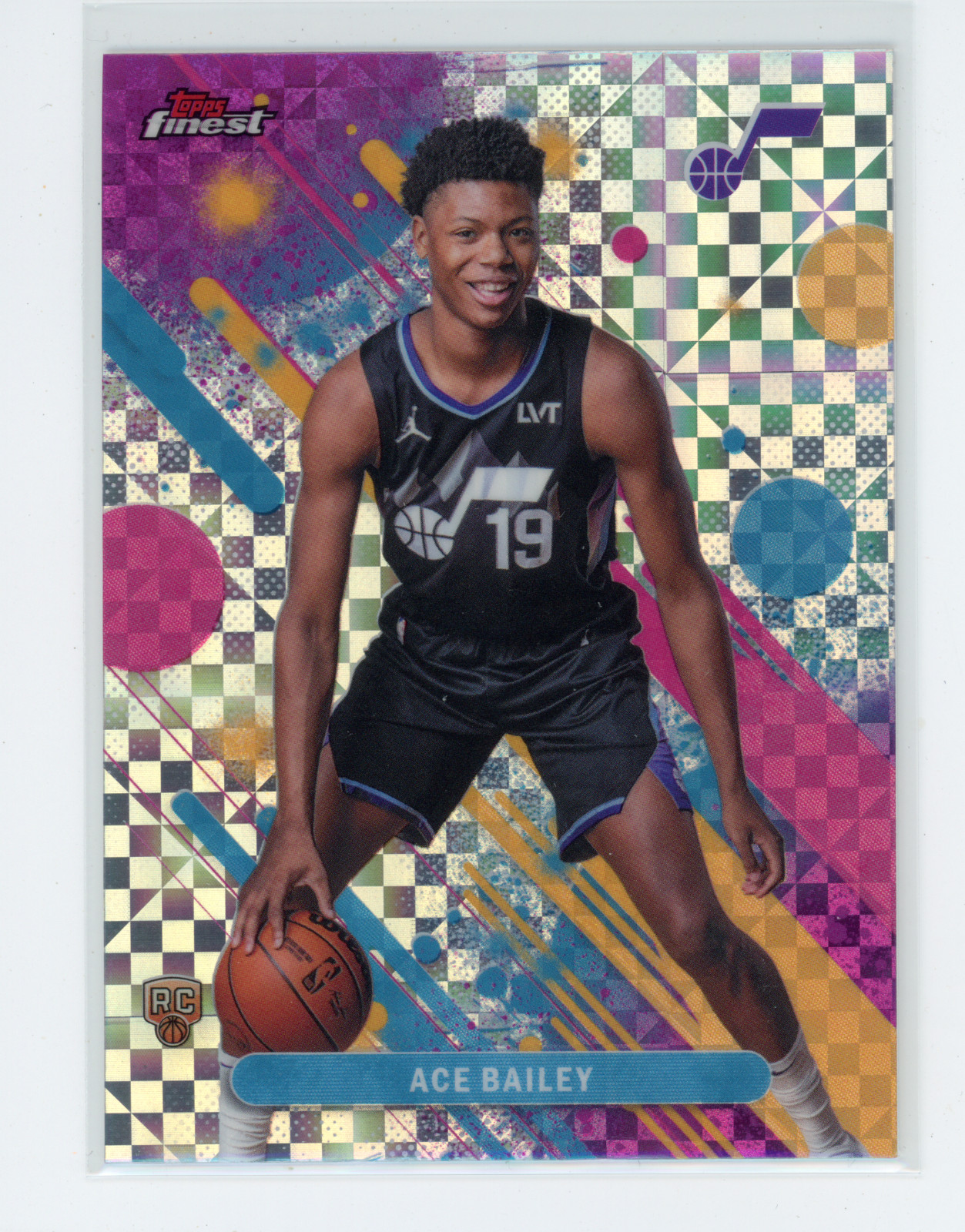 2025-26 Topps Finest Ace Bailey #5 RC Rookie Common Geometric Refractor (GS)