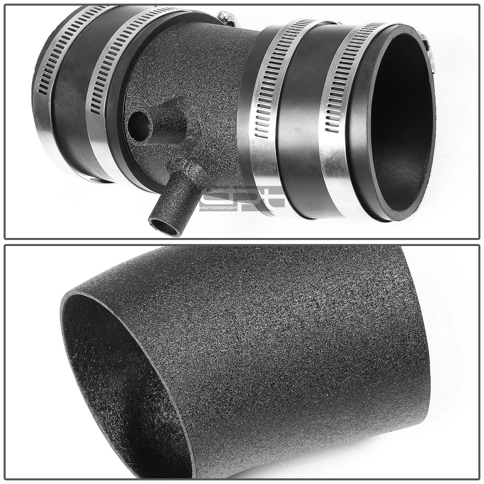 Ajuste 99-03 Frontier D22/Xterra 3.3 acabado arrugado admisión de aire de aluminio + protector térmico Foto 4 de 4