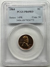 1964 Lincoln Cent Proof Pcgs Pr69rd Free Us Shipping 1964 Lincoln Cent Proof Pcgs Pr69rd Free Us Shipping