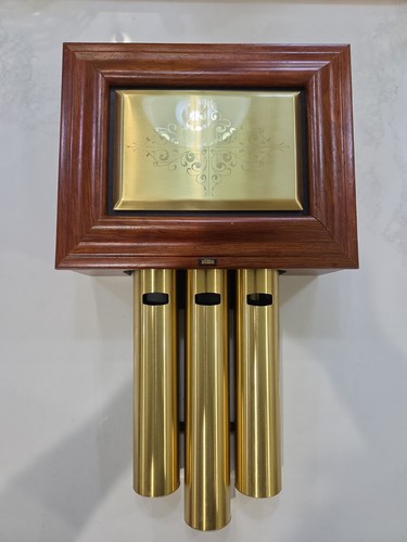 Vintage MCM Broan C305 Walnut Brass Real Wood Door Chime Sold As is - Untested