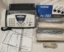 Brother FAX-575 Personal Fax Machine w/ Phone & Copier + 2 PC-501 Cartridges