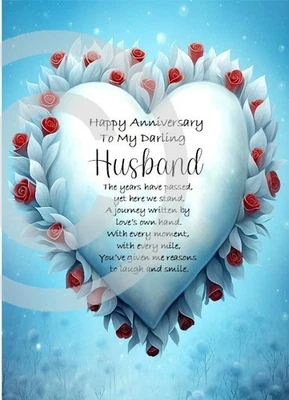 PICKTURE-THIS NEW Happy Anniversary To My Dear Husband A5 Card Love Wedding Anniversary