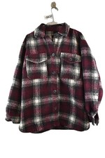 New Look Womans Check Lumberjack Overshirt Shacket Collared Button Size 12