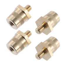 M8 Battery Terminal Connector 2 Pair Brass Tone Post Adapter Stud Extender