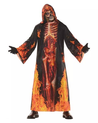 In Flammen stehendes Skelett Robe