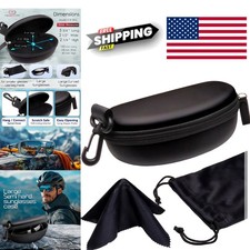 Semi Hard Sunglasses Case in Black with Flock Lining for Scratch Resistance